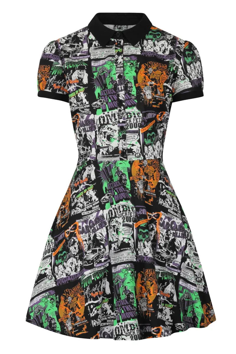 Hell Bunny Be Afraid Mini Dress Black New