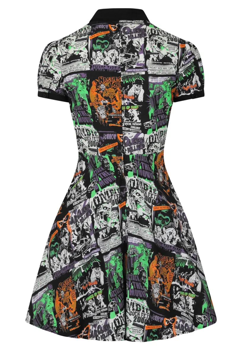 Hell Bunny Be Afraid Mini Dress Black New