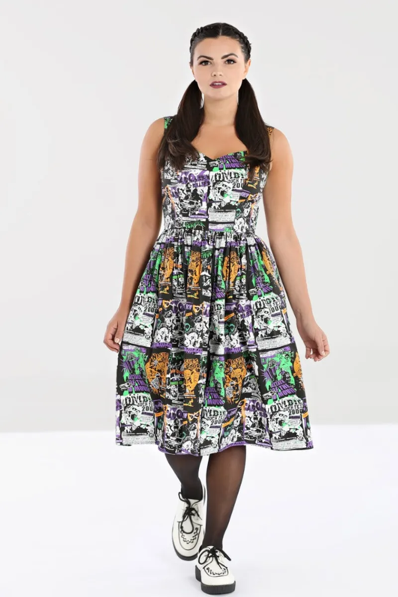 Hell Bunny Be Afraid 50's Dress Black Outlet