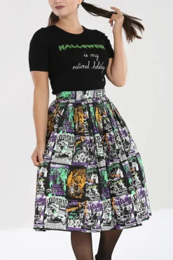 Hell Bunny Be Afraid 50's Skirt Black Best