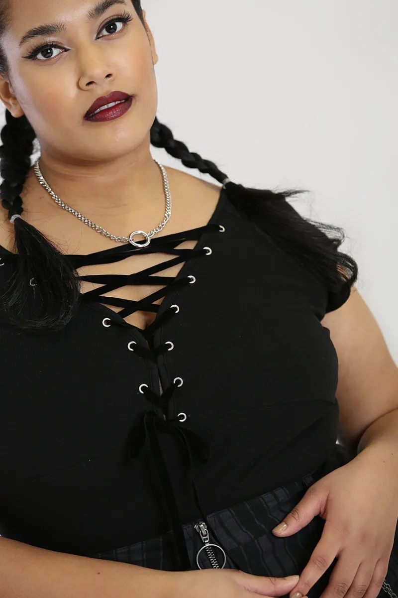 Hell Bunny Belladonna Top Black Outlet