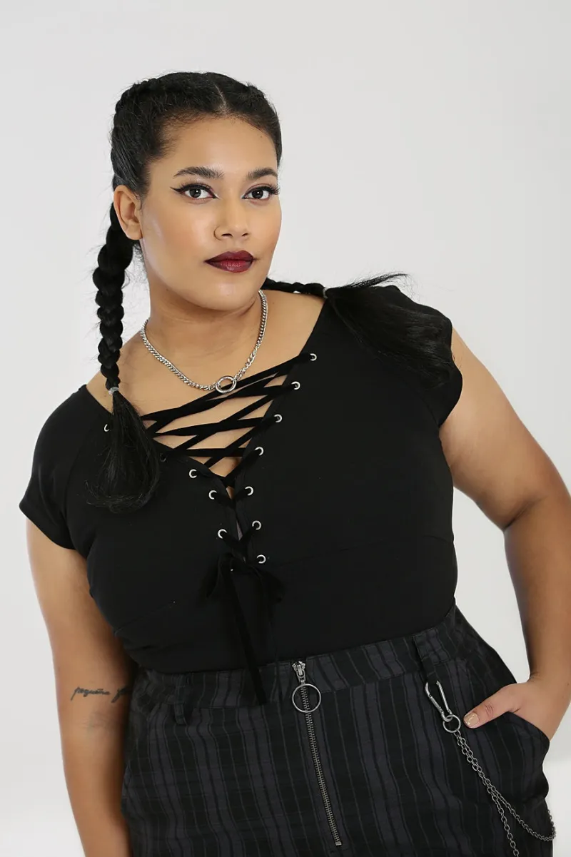 Hell Bunny Belladonna Top Black Outlet