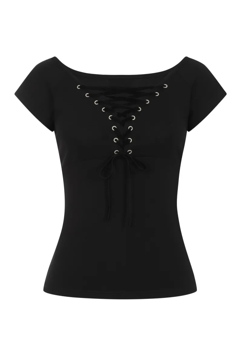 Hell Bunny Belladonna Top Black Outlet