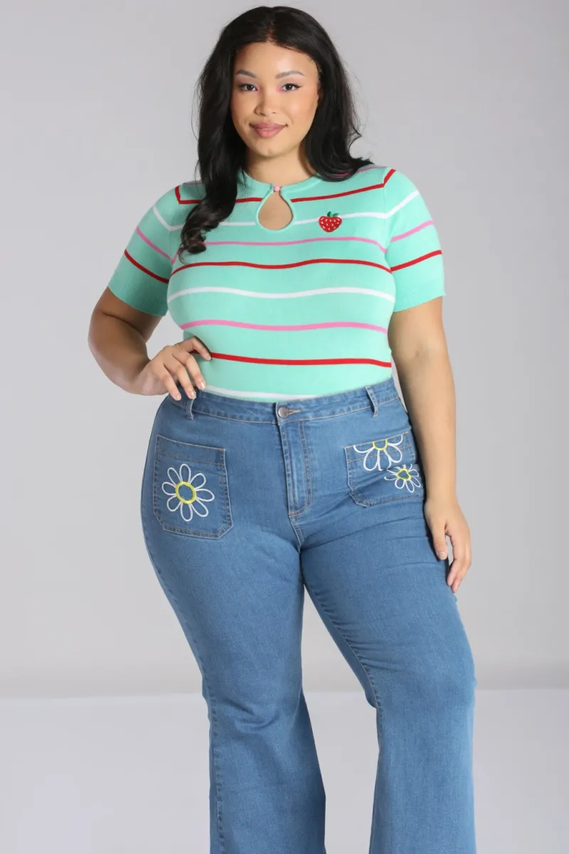 Hell Bunny Berry Cute Top Mint Discount