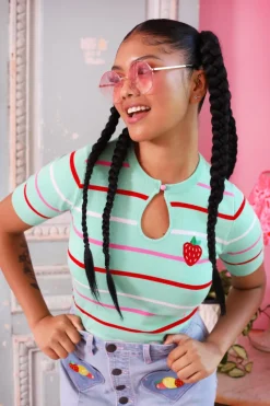 Hell Bunny Berry Cute Top Mint Discount