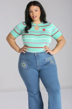 Hell Bunny Berry Cute Top Mint Discount