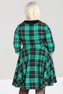 Hell Bunny Beryl Mid Dress Green Hot