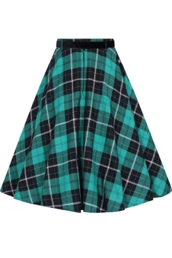 Hell Bunny Beryl Skirt Green Sale