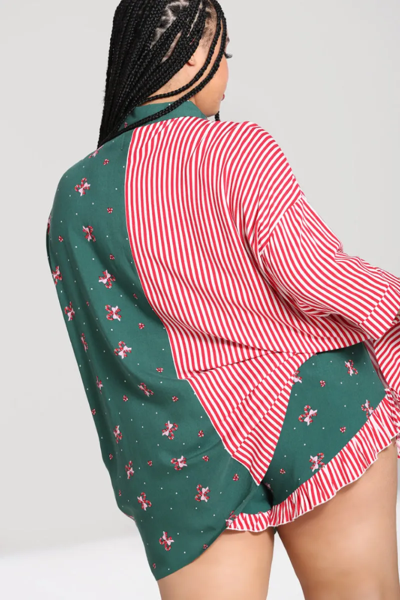 Hell Bunny Beth Oversized Shirt Green Sale