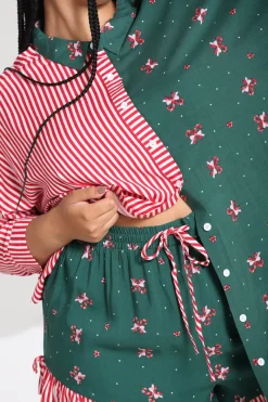 Hell Bunny Beth Oversized Shirt Green Sale