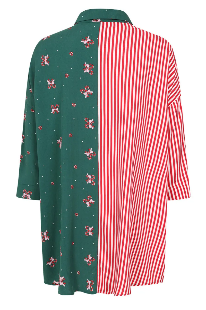 Hell Bunny Beth Oversized Shirt Green Sale