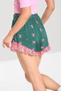 Hell Bunny Beth Shorts Green Clearance