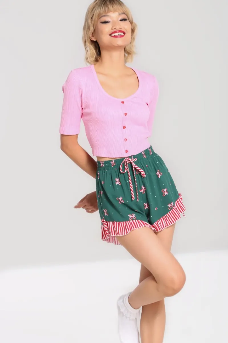 Hell Bunny Beth Shorts Green Clearance