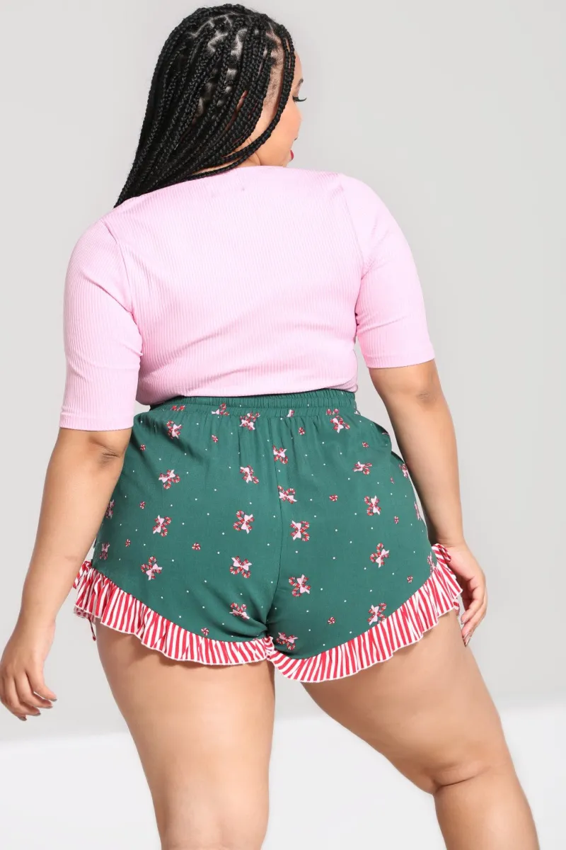Hell Bunny Beth Shorts Green Clearance