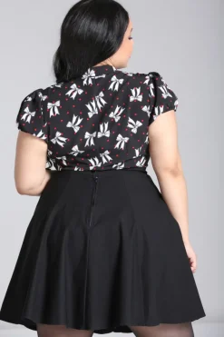 Hell Bunny Bobbie Blouse Black Best