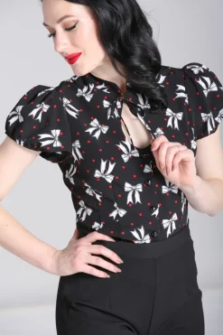 Hell Bunny Bobbie Blouse Black Best