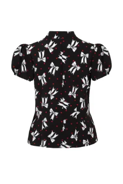 Hell Bunny Bobbie Blouse Black Best