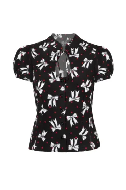 Hell Bunny Bobbie Blouse Black Best