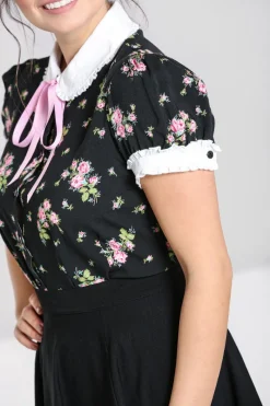 Hell Bunny Bobby Sue Blouse Black Hot
