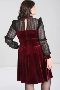 Hell Bunny Bonnie Dress Burgundy Online