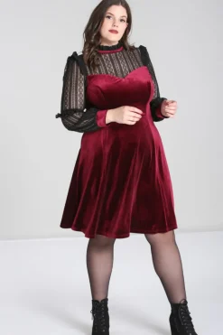 Hell Bunny Bonnie Dress Burgundy Online