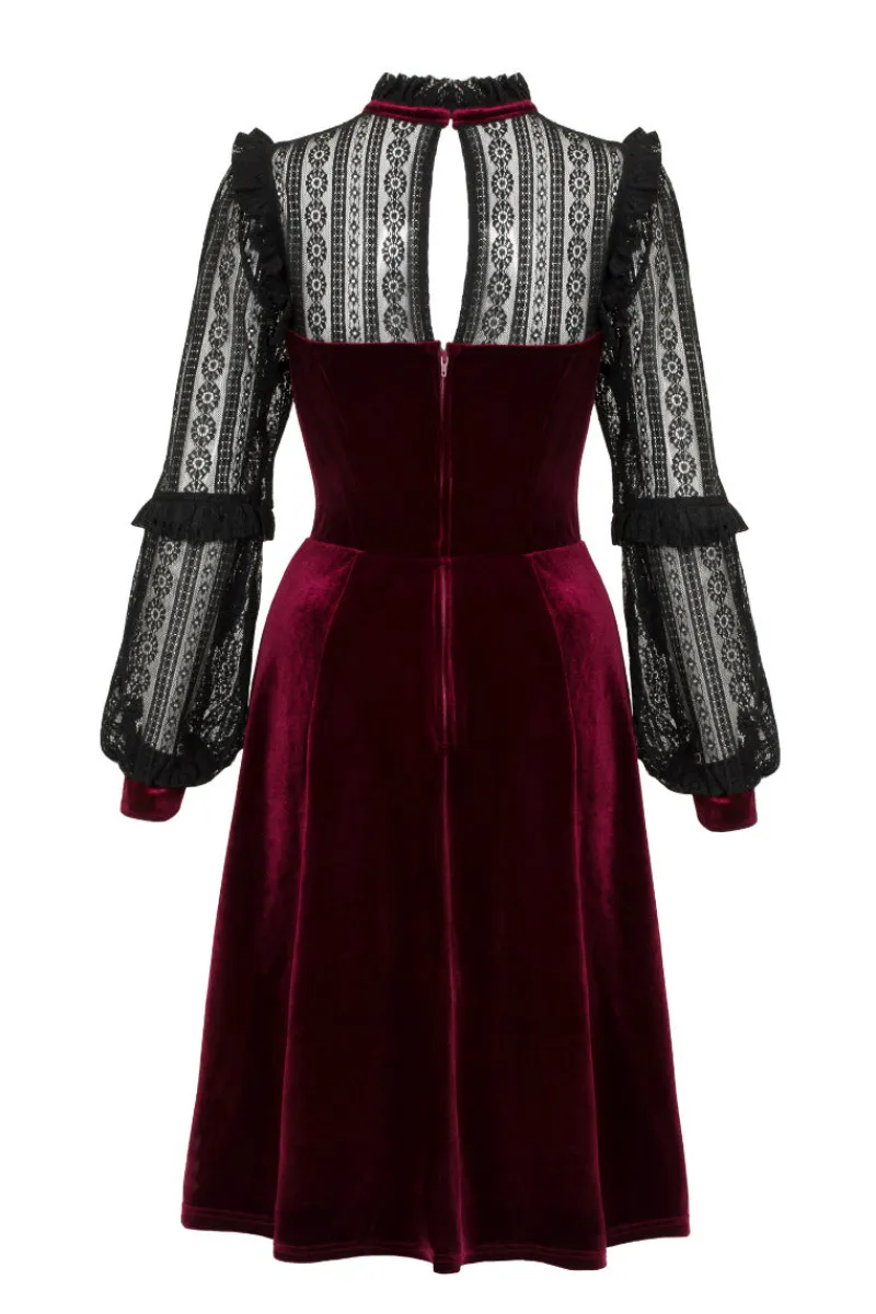 Hell Bunny Bonnie Dress Burgundy Online