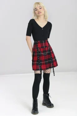 Hell Bunny Brody Mini Skirt Red New
