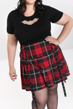 Hell Bunny Brody Mini Skirt Red New