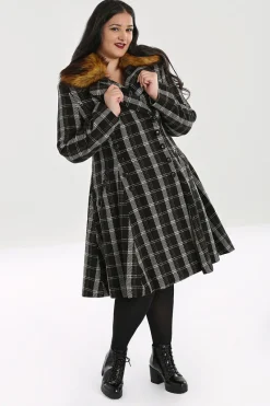 Hell Bunny Brooklyn Coat Brown Clearance