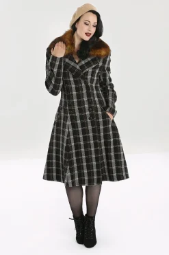 Hell Bunny Brooklyn Coat Brown Clearance