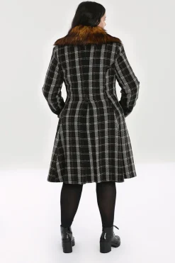 Hell Bunny Brooklyn Coat Brown Clearance