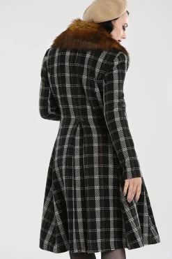 Hell Bunny Brooklyn Coat Brown Clearance