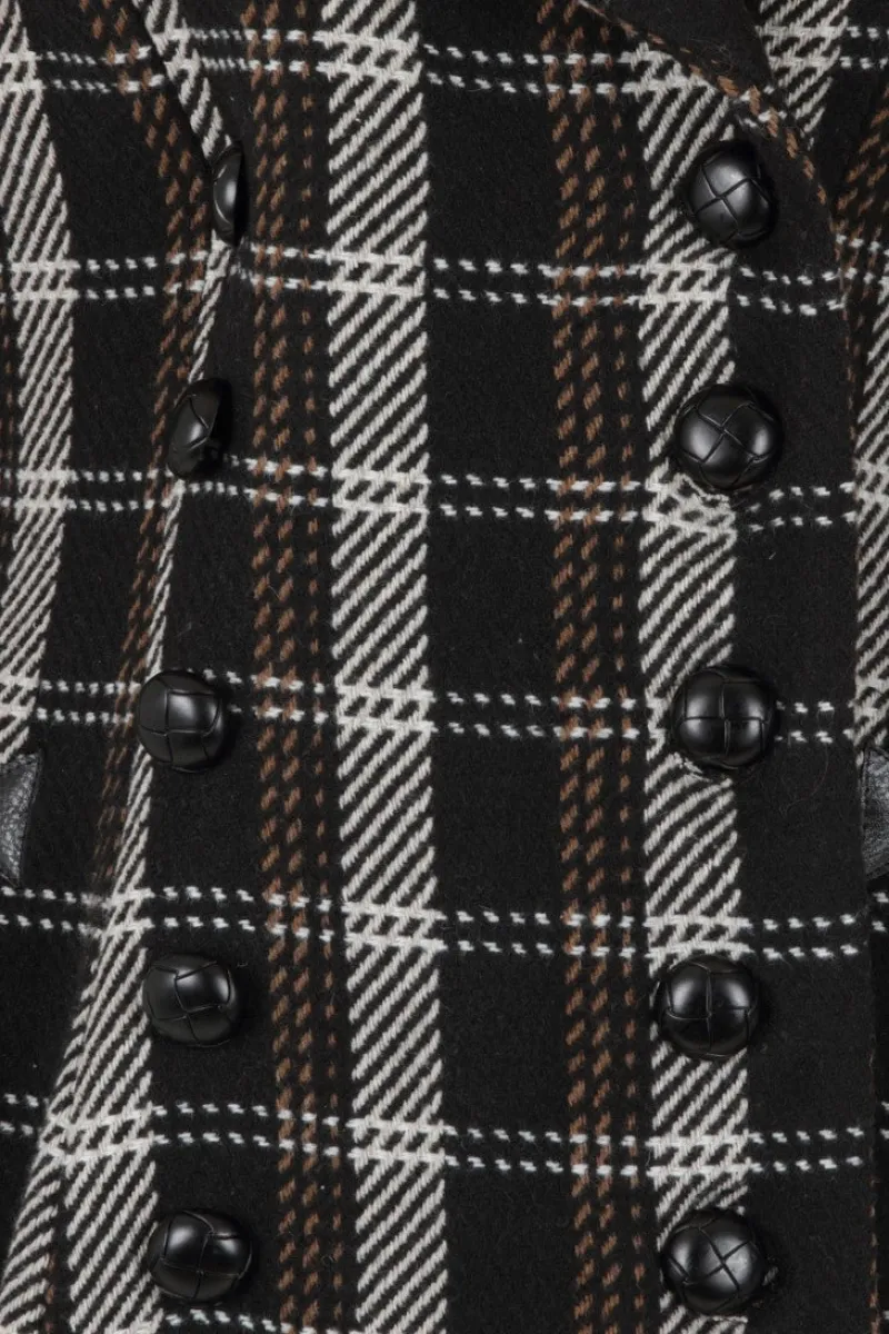 Hell Bunny Brooklyn Coat Brown Clearance