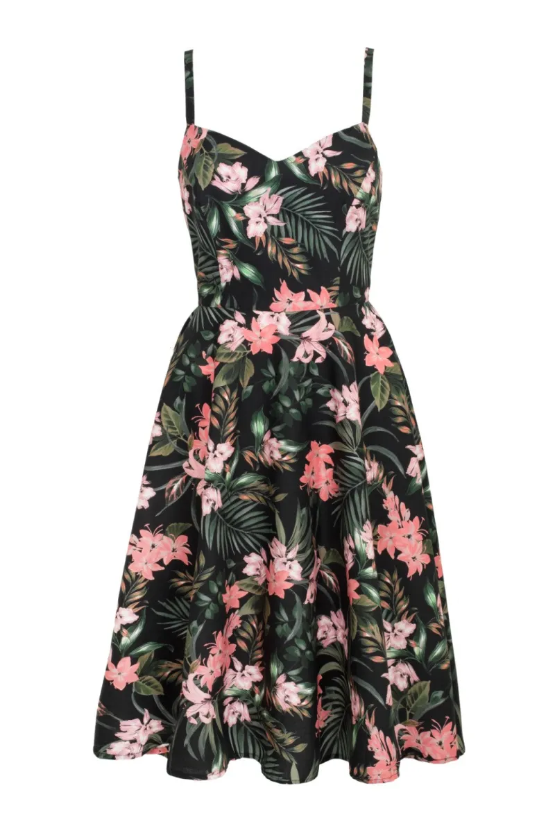 Hell Bunny Calypso Dress Black Hot