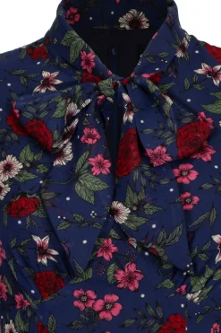 Hell Bunny Camellia Mini Dress Blue