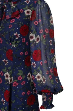 Hell Bunny Camellia Mini Dress Blue