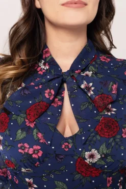 Hell Bunny Camellia Mini Dress Blue