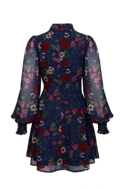 Hell Bunny Camellia Mini Dress Blue