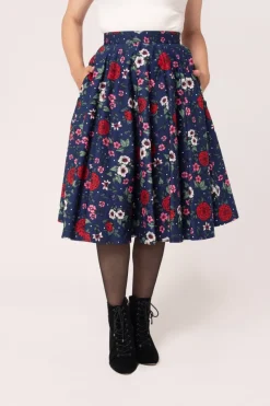 Hell Bunny Camellia Skirt Blue Outlet