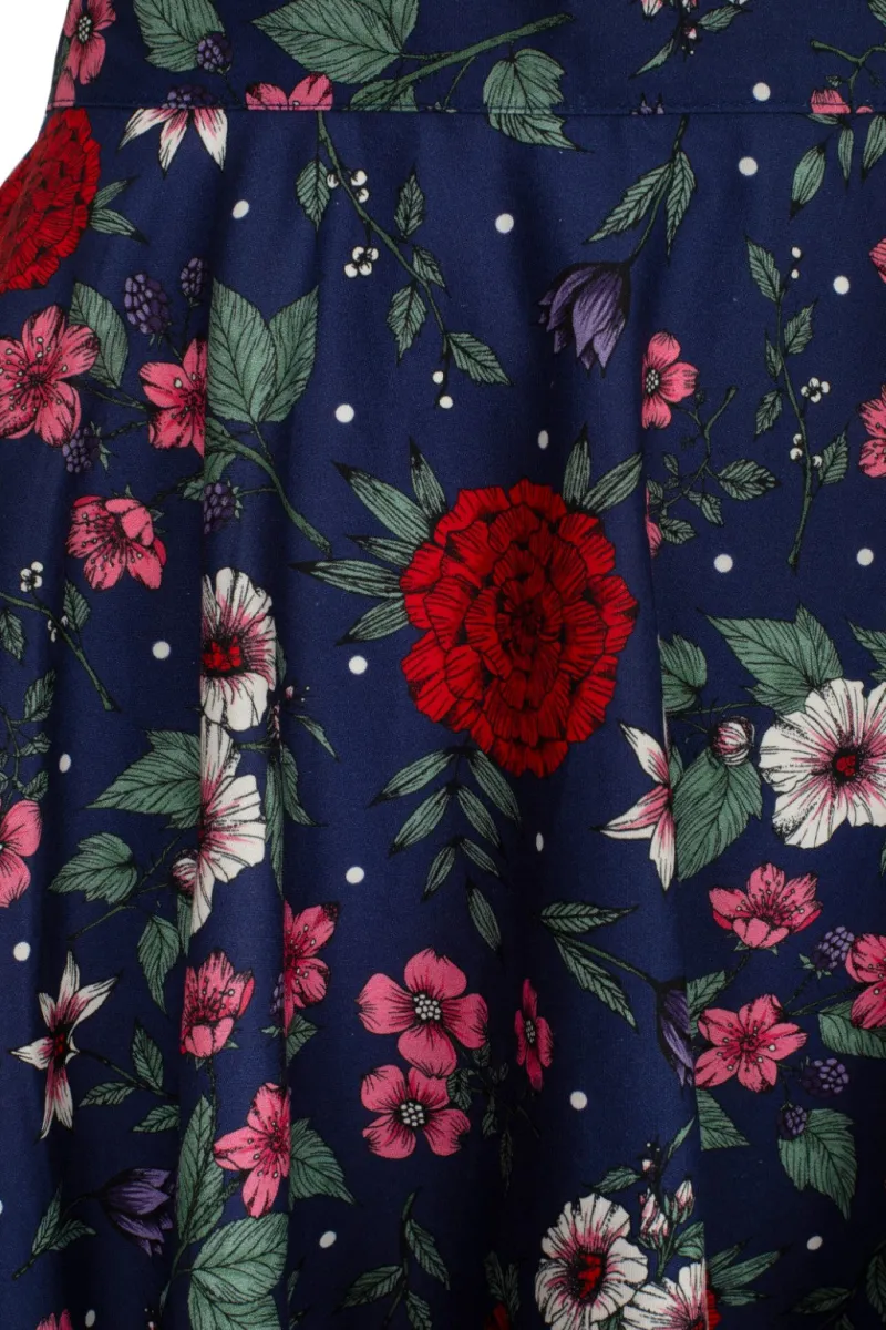 Hell Bunny Camellia Skirt Blue Outlet