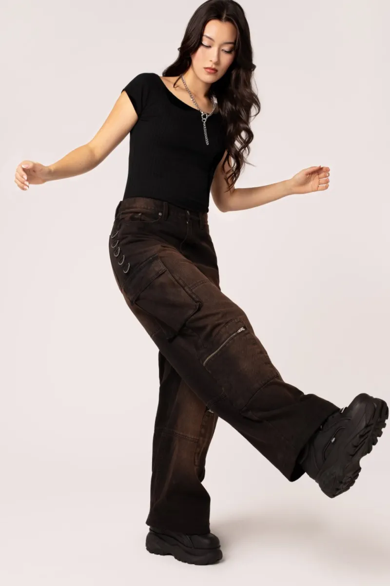 Hell Bunny Cameron Jeans - Short Length Brown Best