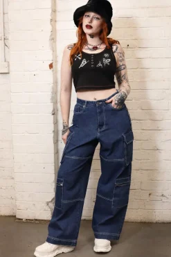 Hell Bunny Cameron Jeans Blue Clearance