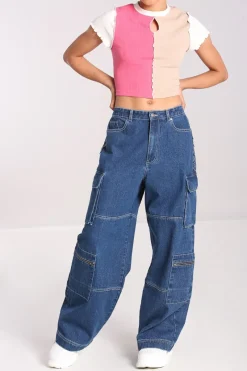 Hell Bunny Cameron Jeans Blue Clearance