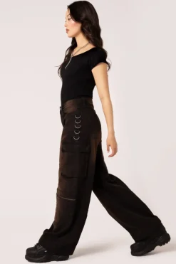 Hell Bunny Cameron Jeans Brown Clearance