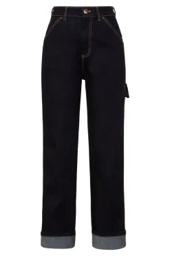 Hell Bunny Carpenter Denim Jeans Navy