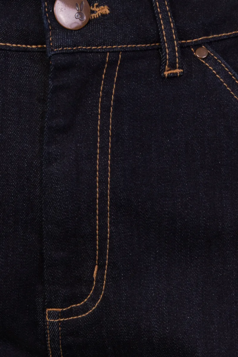 Hell Bunny Carpenter Denim Jeans Navy