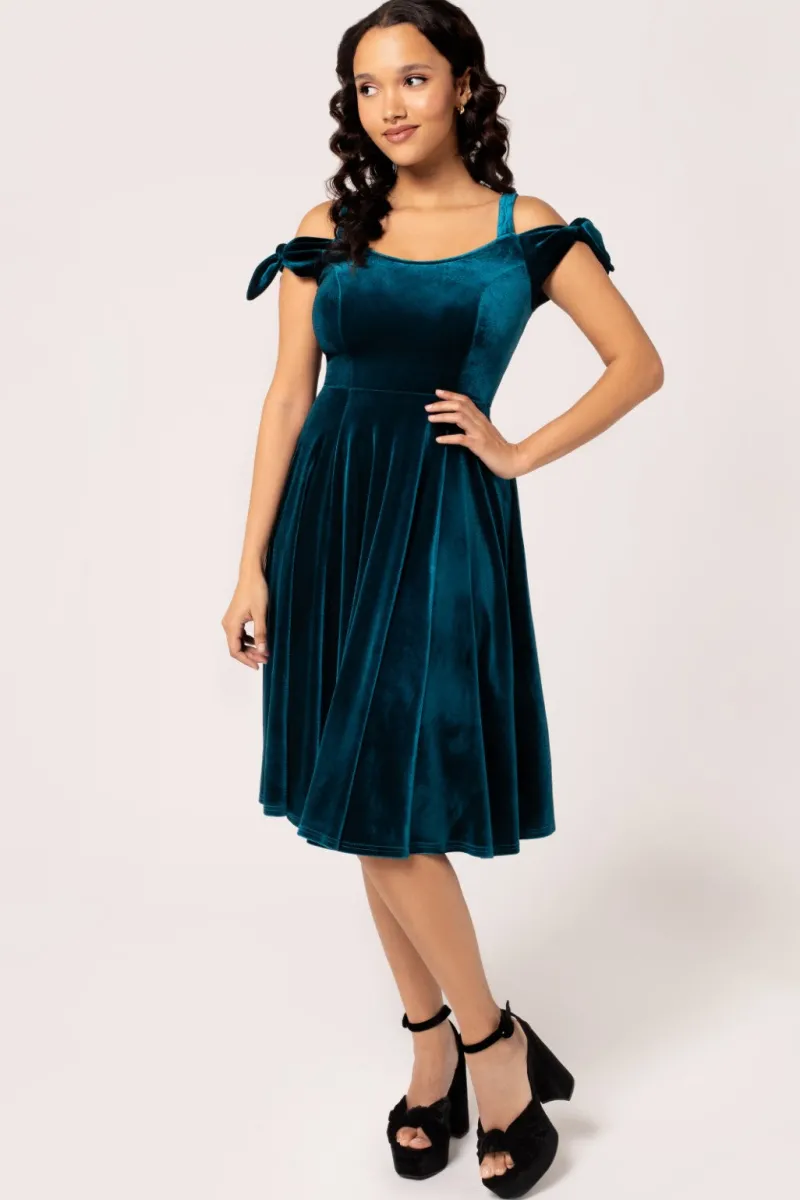 Hell Bunny Carrie Dress Teal Clearance