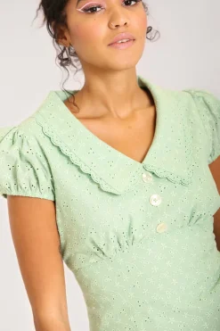 Hell Bunny Celia Mini Dress Mint Outlet