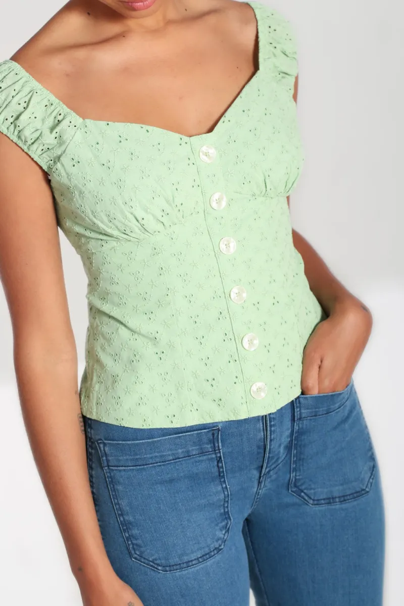 Hell Bunny Celia Top Mint Discount