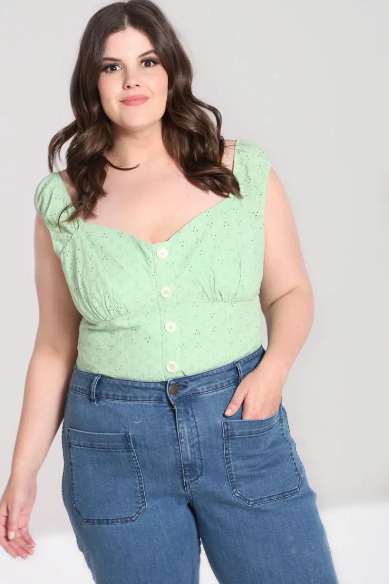 Hell Bunny Celia Top Mint Discount